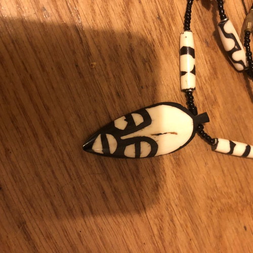 Ethnic handmade necklace set of 3, wood and beads, new