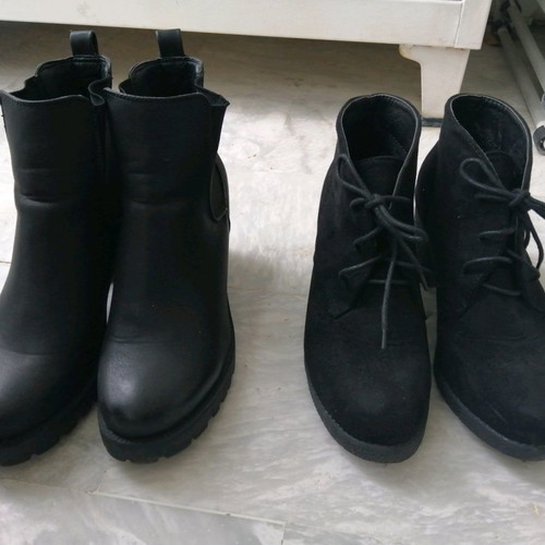 Black ankle boots used, size 38, 2 pairs