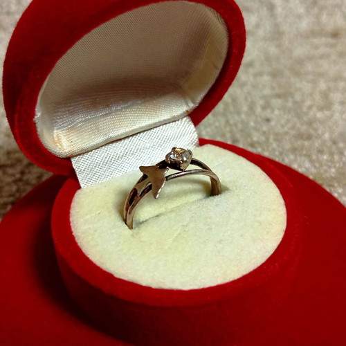 Children's vintage rings with zircon stones, pack of 4, new