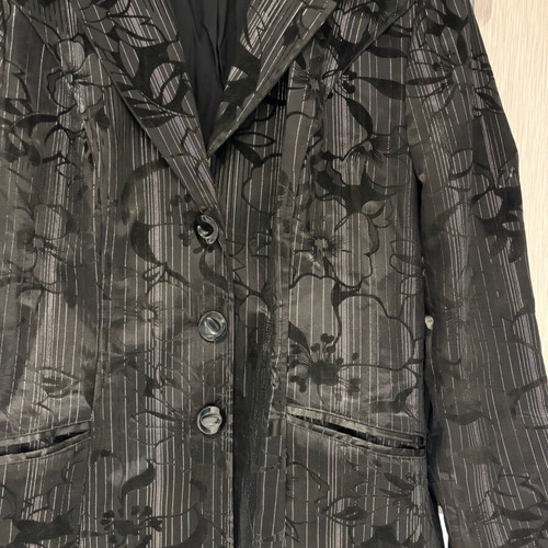 Women's blazer with floral motifs like new, size L, black and gray