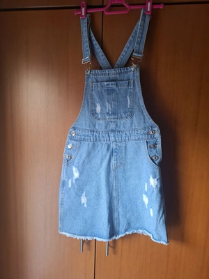 Denim pinup salopette dress like new, light blue