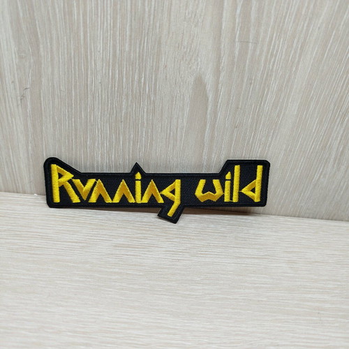 Running Wild embroidered patch new, yellow and black