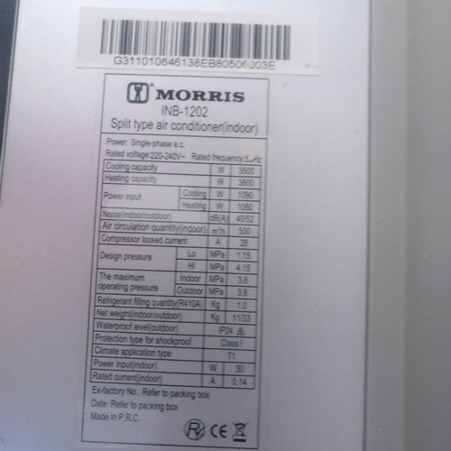 Air conditioner 12000btu used with indoor mount