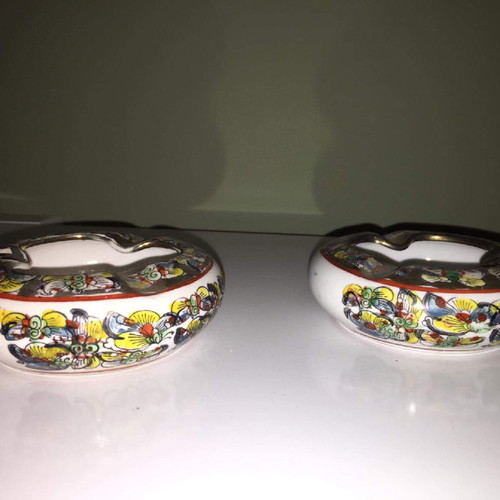 Handmade ashtrays set, 2 pieces with beautiful design