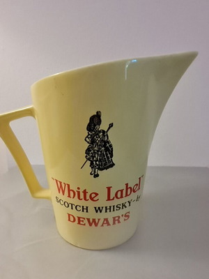 Dewars Whisky Ceramic Water Jug vintage 1950s-1960s like new
