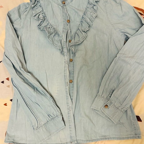 Denim shirt women's with ruffles new