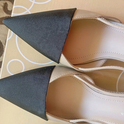 Slingback pumps beige - black like new, size 36