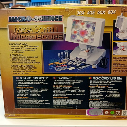 Micro-Science Mega Screen Vintage Educational Microscope Set used