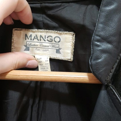 Mango leather jacket used, brown, size S