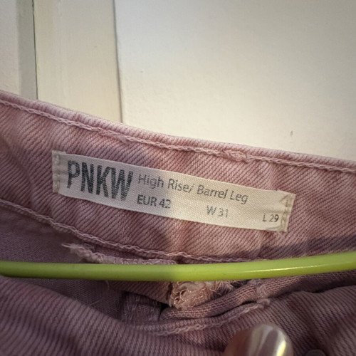 Pink Woman high-waist jeans like new, pink, size XL