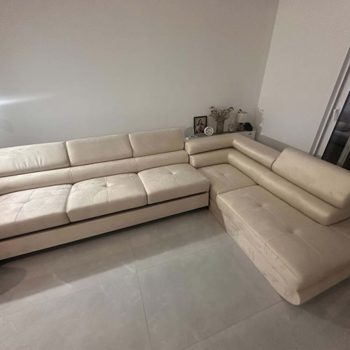 Vicente Corner Sofa Bed Cream Color New
