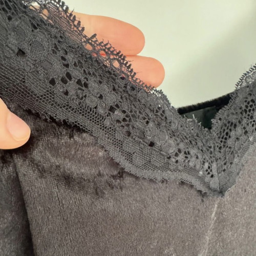 Anel Velvet Lingerie Top S Like New Black With Lace