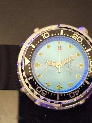 Foxbox Tuna watch like new, 50m water resistant, Tiffany blue dial