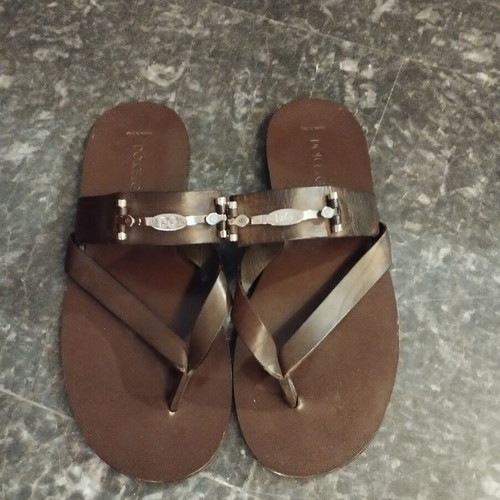 Dolce & Gabbana men's leather sandals used, size 45, brown