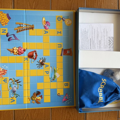 Scrabble Junior board game like new, Greek edition by Mattel
