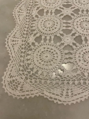 Handmade crocheted table runner like new