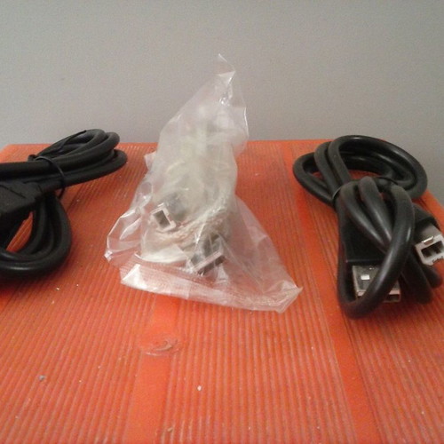 USB2 A Male to B Male Cables 1.5m new, set of 3 pieces