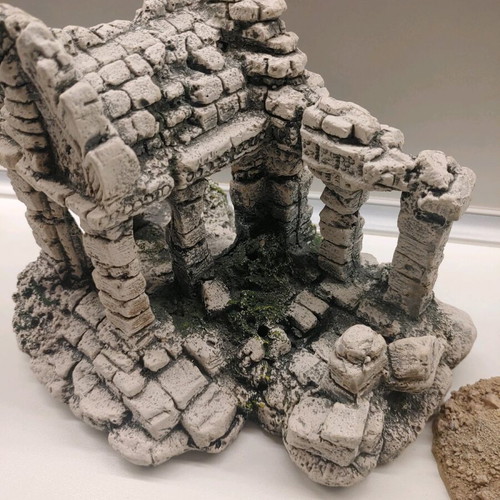 Decorative aquarium rocks used with ancient ruins and palm tree design