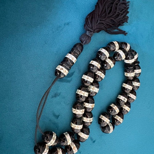 Komboloi from Yiousouri (black coral) like new with 33 beads
