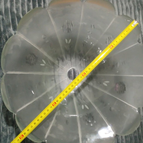 Ceiling light glass used, frosted with carved designs diameter 40