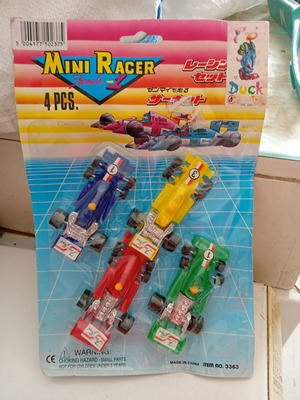 Mini Racer Formula 1 new, pack of 4 plastic rally cars