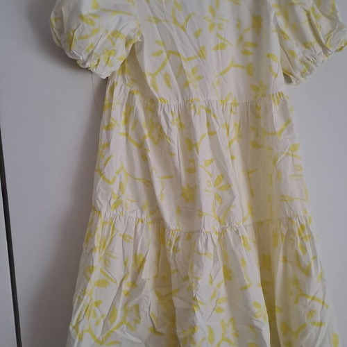 Dress UK Glamorous like new, cotton, size L-XL, white and yellow
