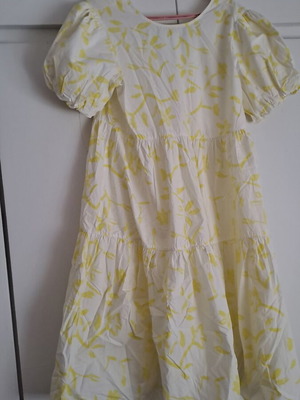 Dress UK Glamorous like new, cotton, size L-XL, white and yellow