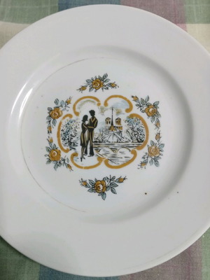 Bavarian porcelain platter vintage used, 60s-70s decade