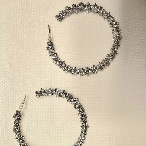 Hoop earrings and infinity bracelet like new, silver