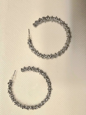 Hoop earrings and infinity bracelet like new, silver