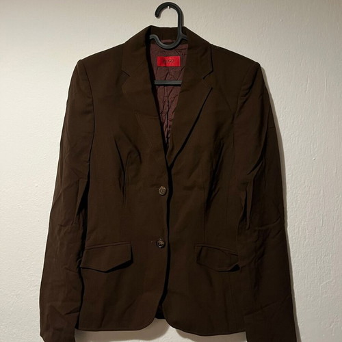 Hugo Boss women blazer used, wool, size 34, brown and black