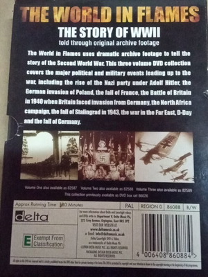 The World In Flames Three DVD Box Set like new