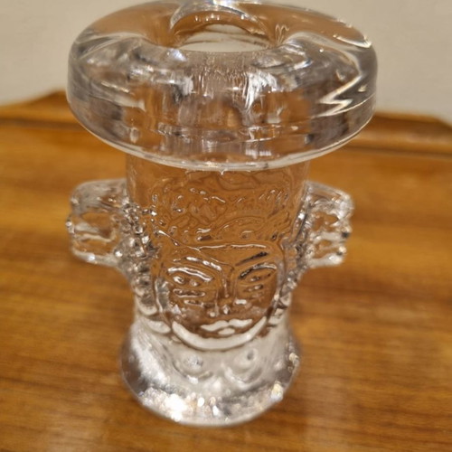 Crystal angel figurine and candle holder Bertil Vallien Kosta Boda used