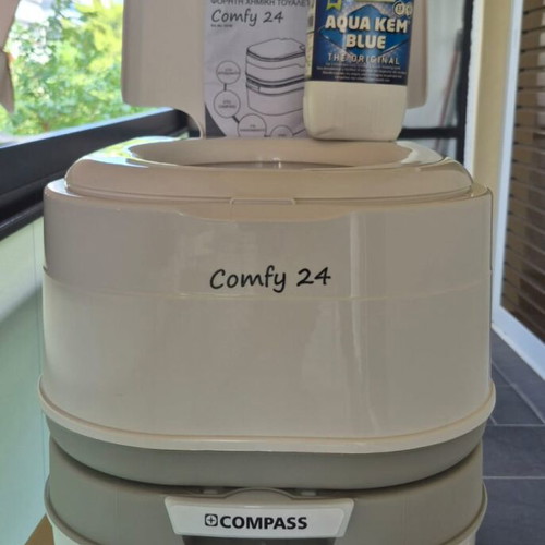 Compass Comfy 24 portable chemical toilet new with Aqua Kem Blue