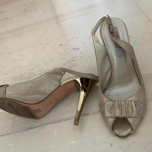 J Bournazos gold sandals like new, 10cm heels, size 37