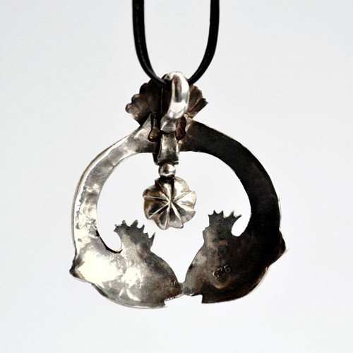 Handmade silver 925 pendant with natural pearl made to order