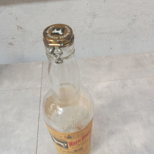 White Horse whisky bottle used, collectible from 1960s