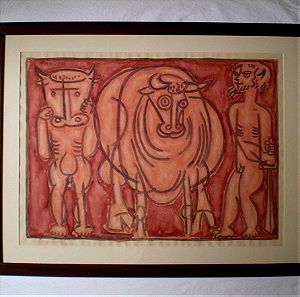 Πίνακας ζωγραφικής αυθεντική ακουαρέλα ελληνική μυθολογία Σταύρος Παπασσάβας