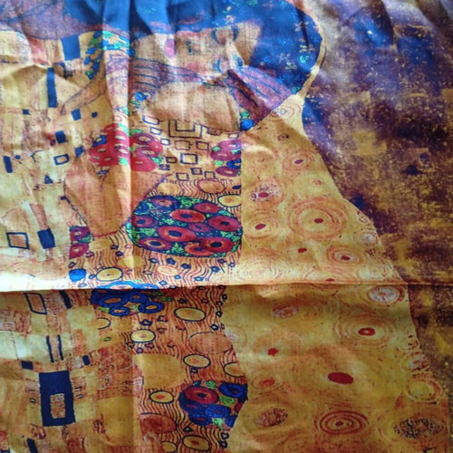 Klimt The Kiss scarf new, multicolor 51x51 cm