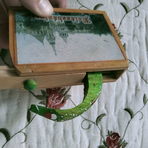 Vintage wooden prank box Halászbástya like new, Budapest souvenir