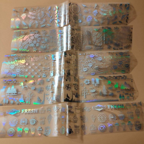 Aurora Glass holographic nail stickers new, pack of 5