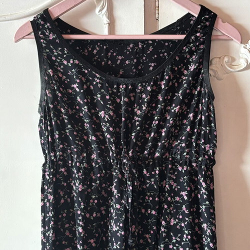Floral dress like new, black and pink, medium-large size