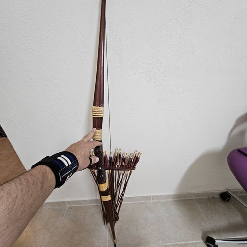 Wooden bow set with arrows and quiver like new