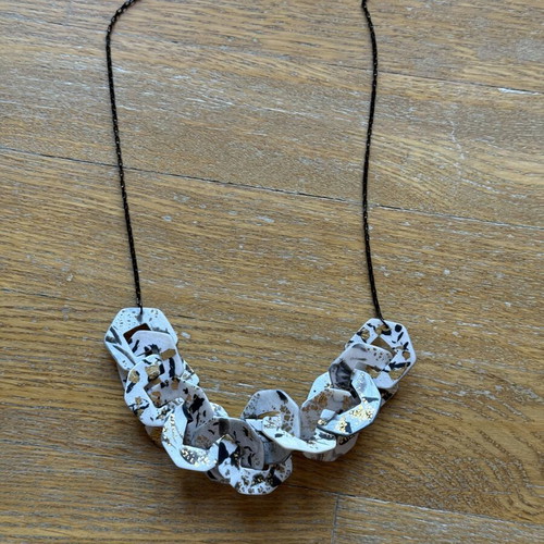Women's Necklace from Polymer Clay and Steel Chain like new