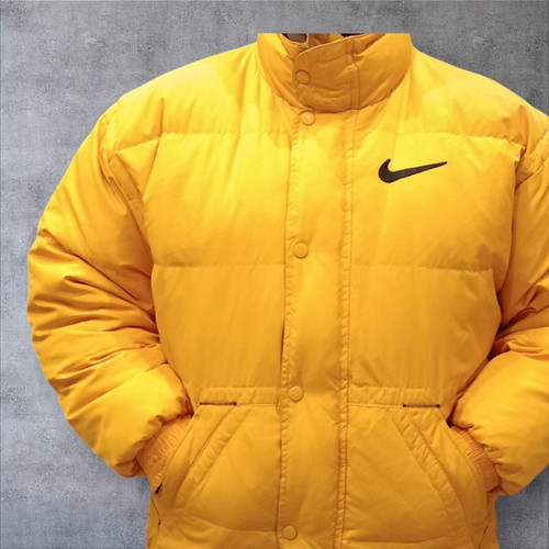 Nike Oldschool Puffer used, yellow and black, size M-L