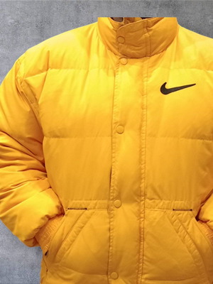 Nike Oldschool Puffer used, yellow and black, size M-L