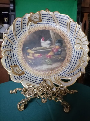 Πιατέλα vintage με μπρούτζινη βάση μεταχειρισμένη