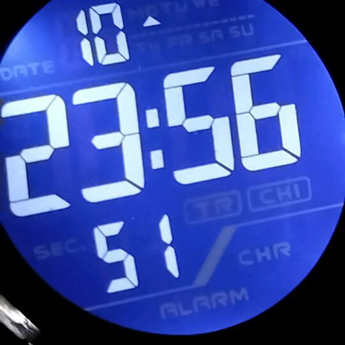 Digital wristwatch men's new blue with stopwatch and waterproof