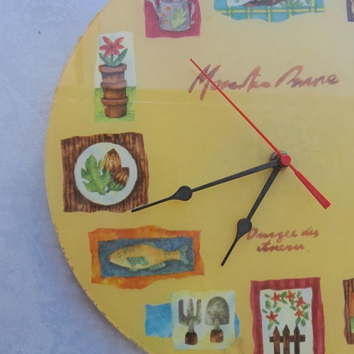 Vintage handmade wall clock with glass effect, new