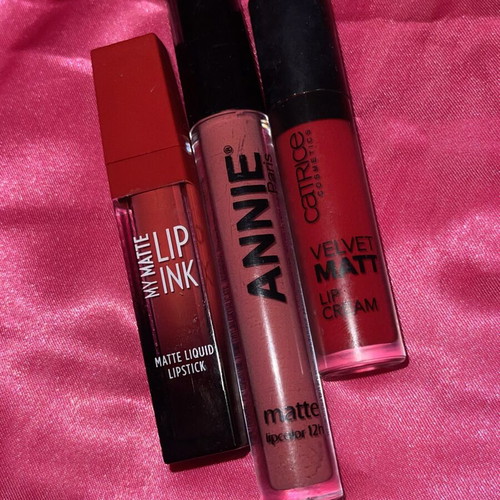 Matte lipsticks red and nude by Catrice, Annie and Golden Rose brand new